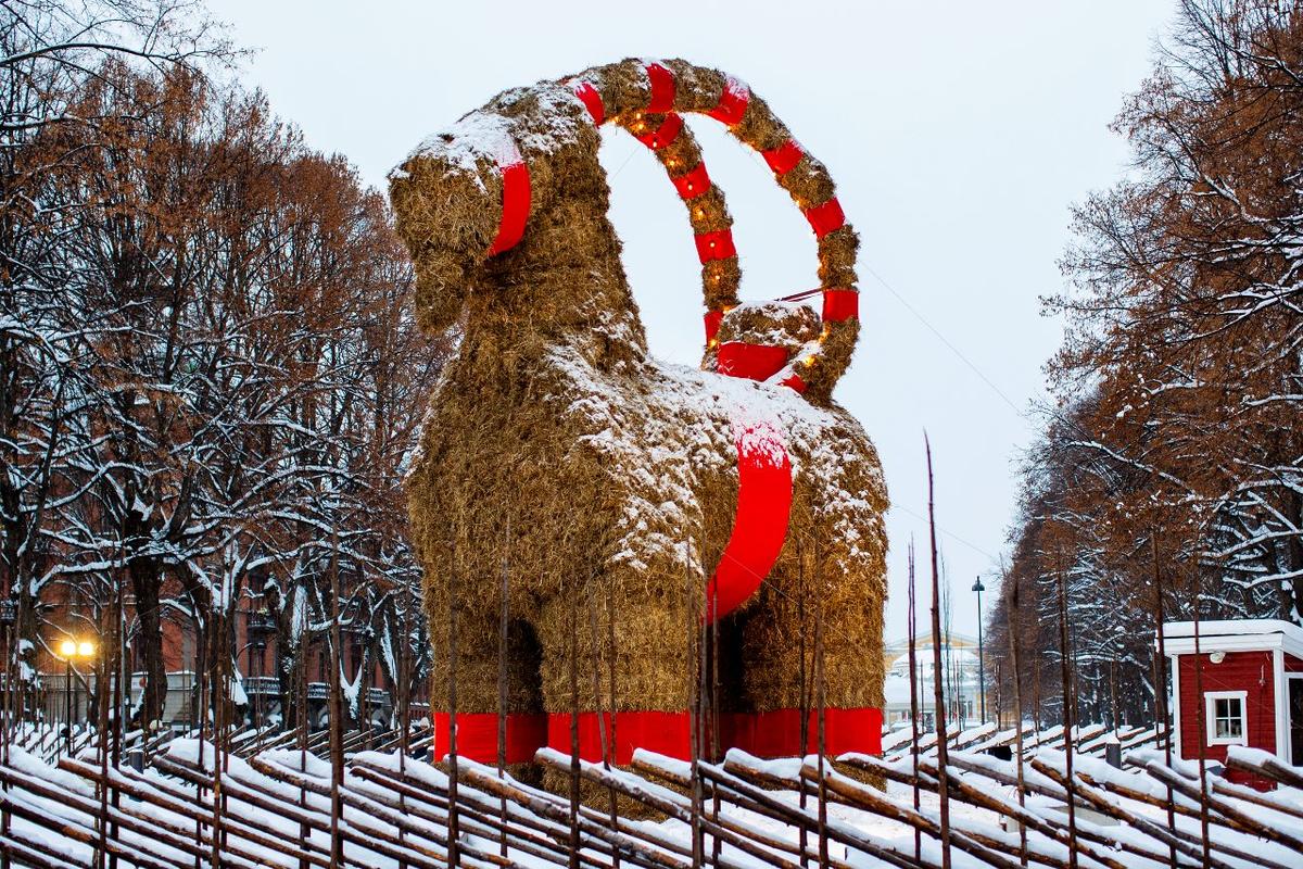 Gävlebocken i vinterskrud