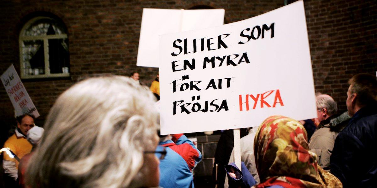 Manifestation mot höga hyror. Hyresgäster kan vänta sig att hyrorna höjs rekordmycket nästa år, här är varför