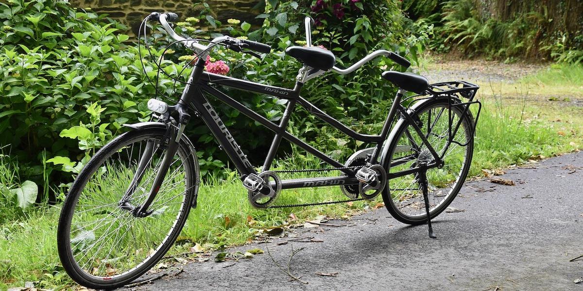 En tandemcykel. Med hjälp av en tandemcykel, dock ej cykeln på bilden, ska en forskare i vår cykla runt i södra Sverige och sprida forskningsresultat