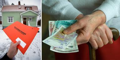 Ett brandgult pensionskuvert och en äldre person håller i pengar. Skandias pensionsekonom Mattias Munter ger tips till den som vill stärka pensionen genom att bli jobbonär