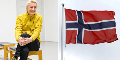 Lars Lerin och norsk flagga