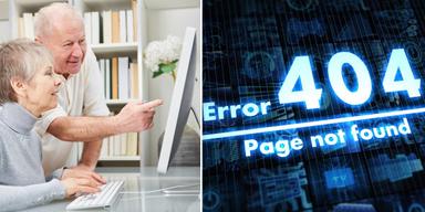 Ett par tittar på sin dator och en webbsida med ett felmeddelande. I går kväll och under natten har många webbtjänster och sajter legat nere på grund av globala internetproblem.