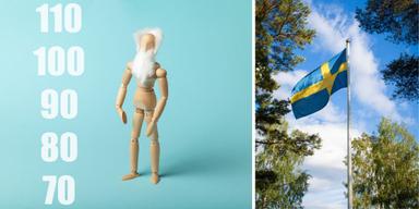 En figur bredvid olika åldrar och en svensk flagga. De senaste tio åren har medellivslängden ökat i alla utbildningsgrupper, men bland personer med längre utbildning har ökningen gått snabbare än bland personer med kortare utbildning.