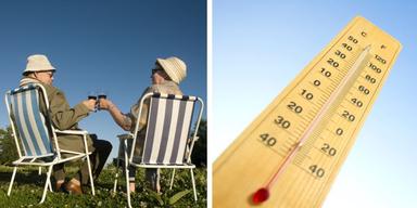 Ett par skålar i solstolar och en termometer visar 30 grader. Passa på att njuta när sommarvärmen kommer, i södra Sverige kan det bli upp emot 30 grader, men vi kan vänta oss växlande väder framöver