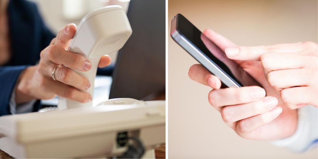 En kvinna lägger på luren och någon klickar på en länk i mobilen. Lägg på luren om du blir osäker när någon ringer och ber dig lämna ut information och klicka inte på länkar du inte bett om, det är några av tipsen för hur du undviker att bli lurad av bedragare