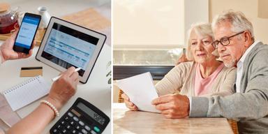 Någon betalar via internet och ett äldre par tittar på ett dokument. Det kan vara svårt att säga om är smart eller inte att vara skuldfri innan pensionen, men här är vad en person som är väldigt kunnig i ekonomi tänker om frågan.