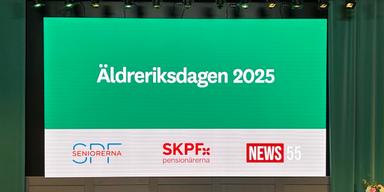 Overheadbild på äldreriksdagen. Syftet med Äldreriksdagen är att frågor som berör den äldre delen av befolkningen ska hamna högre upp på riksdagens agenda. En av frågorna som diskuterades på dagens äldreriksdag var hur finansieringen av äldres läkemedel och sjukvård ska säkras