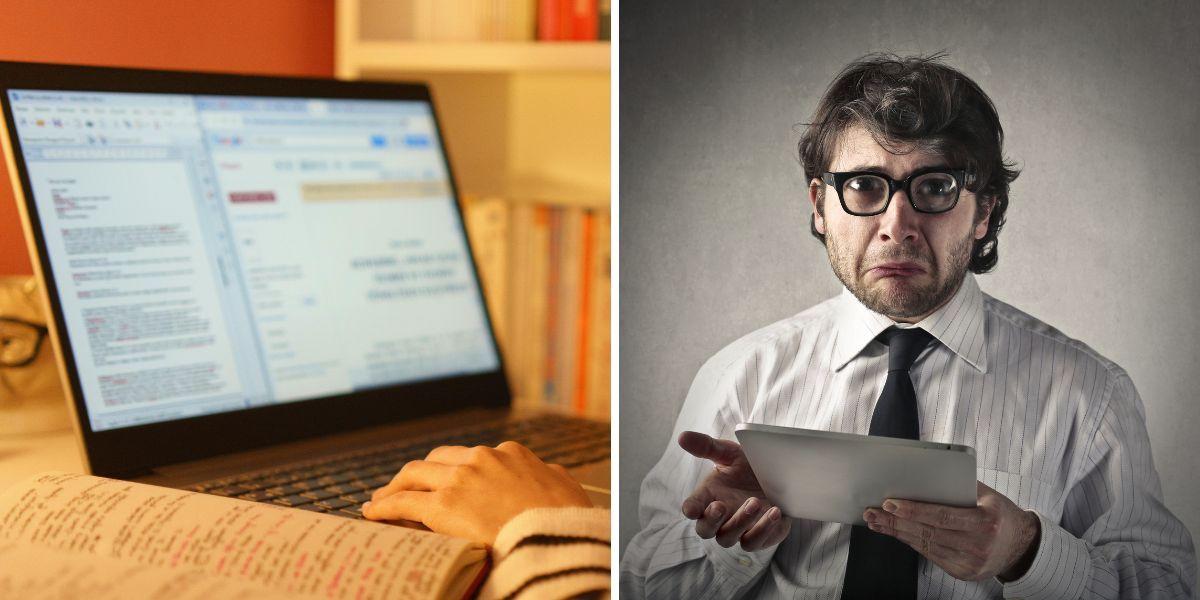 Någon sitter framför en dator och en man håller i en surfplatta och ser konfunderad ut. De flesta svenskar använder internet varje dag, men det är trots det många som undviker att boka läkarbesök på grund av att de digitala tjänsterna upplevs som svåra.