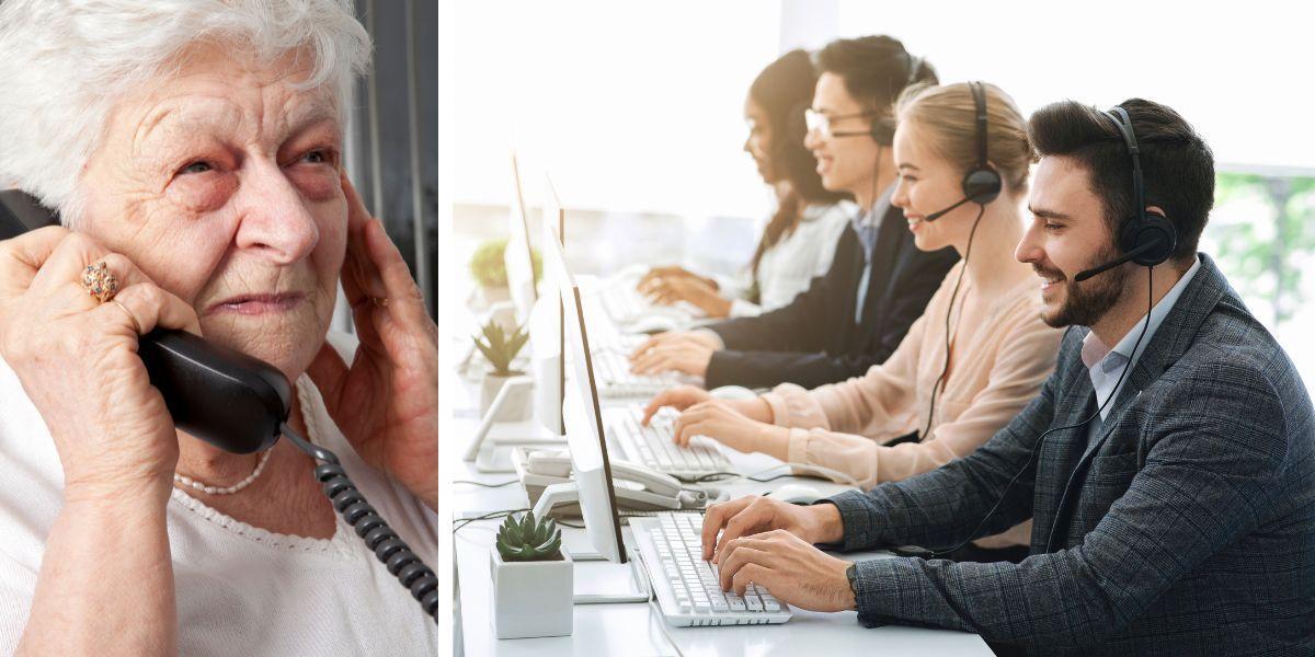 En kvinna talar i telefon och telefonförsäljare ringer