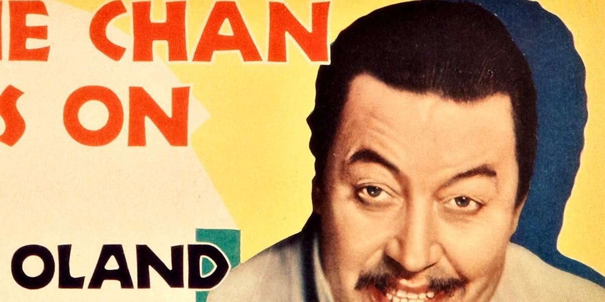 Warner Olander - förste svenska filmstjärnan i Hollywood. Filmaffisch från en Charlie Chan film