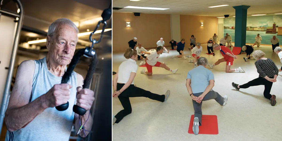 Personer som åldras men ändå tränar.
