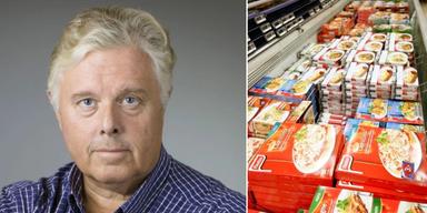 Äldreforskare och frysdisk med färdigmat