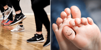 Fötter med fokus på stortån.