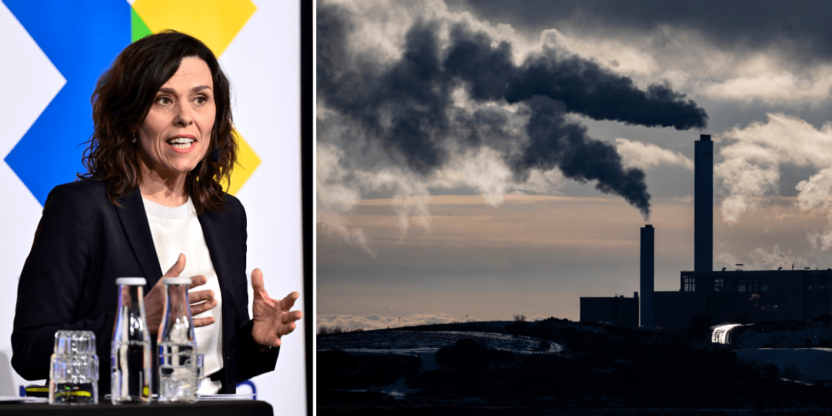 Åsa Persson till vänster och utsläpp till höger.