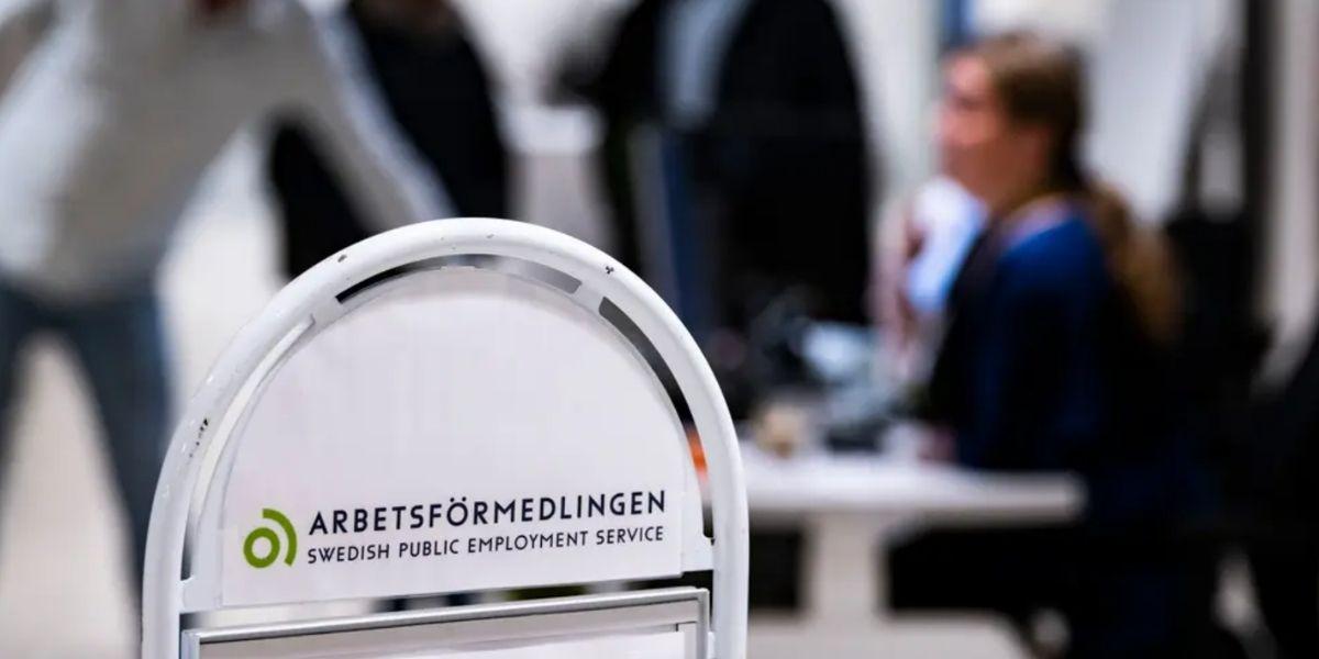 Skylt på Arbetsförmedlingen