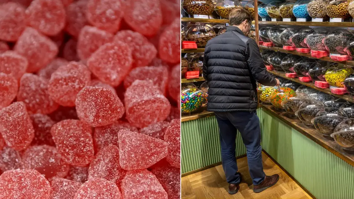 geléhallon, godisbutik