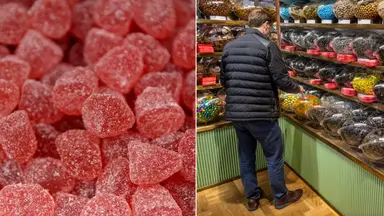 geléhallon, godisbutik