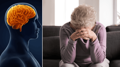 hjärnan, kvinna med depression