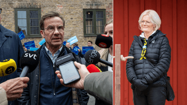 Ulf Kristersson till vänster och hans svägerska Marita Bildt till höger.